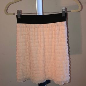 Pink Ruffled skirt with black band